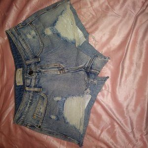 Short Cut Distressed Jean Shorts